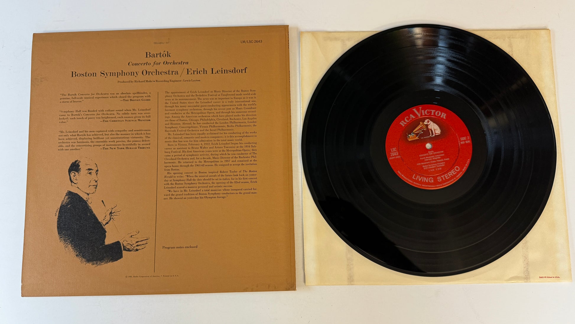 Béla Bartók Concerto For Orchestra Used Vinyl LP VG+\VG+