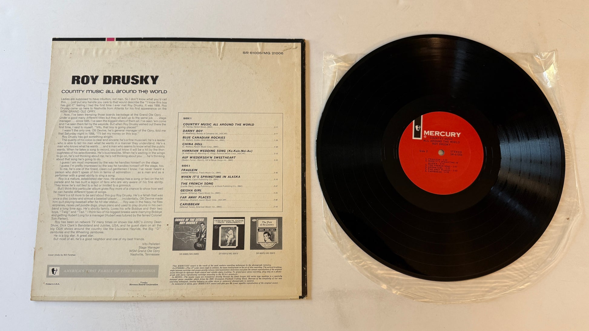Roy Drusky Country Music All Around The World Used Vinyl LP VG+\VG