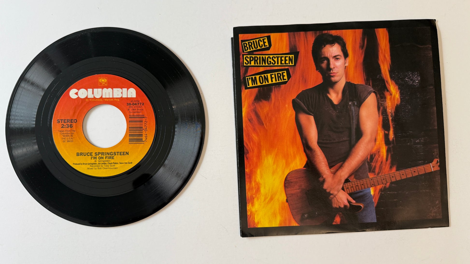 Bruce Springsteen Cover Me Used 45 RPM 7" Vinyl VG+\