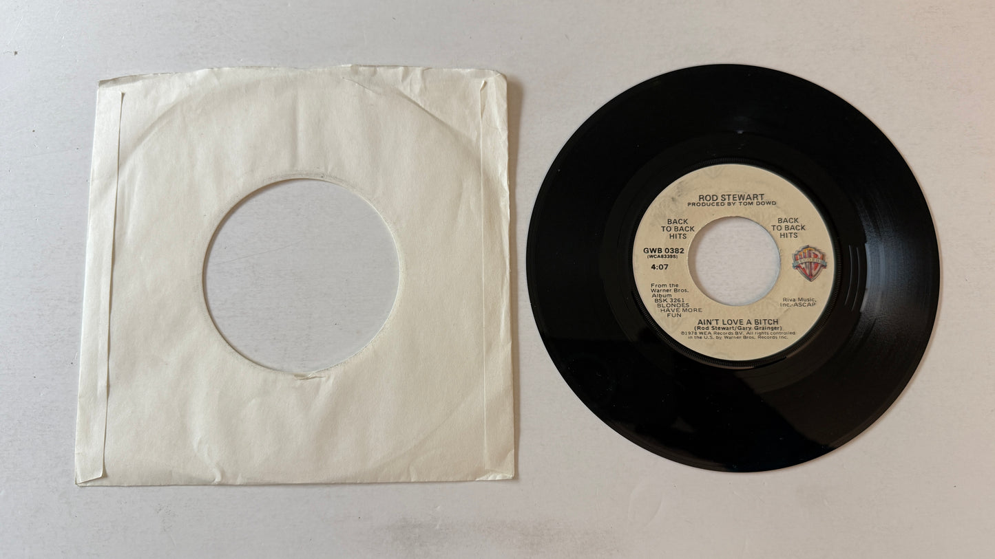 Rod Stewart Da Ya Think I'm Sexy? / Ain't Love A Bitch Used 45 RPM 7" Vinyl VG+\
