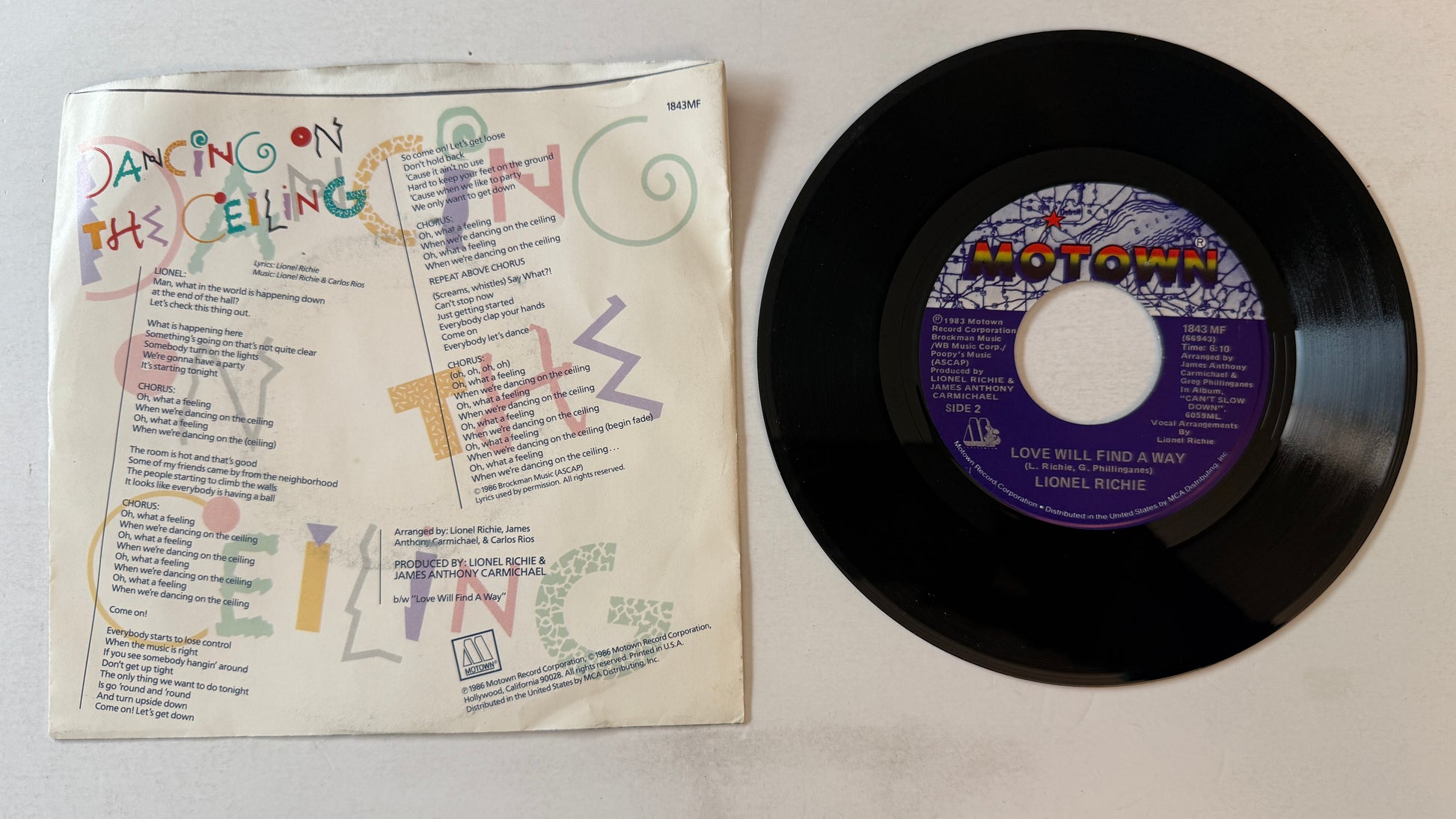 Lionel Richie Dancing On The Ceiling Used 45 RPM 7" Vinyl VG+\