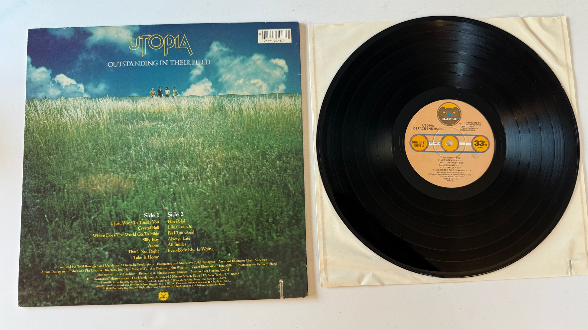 Utopia Deface The Music Used Vinyl LP VG+\VG