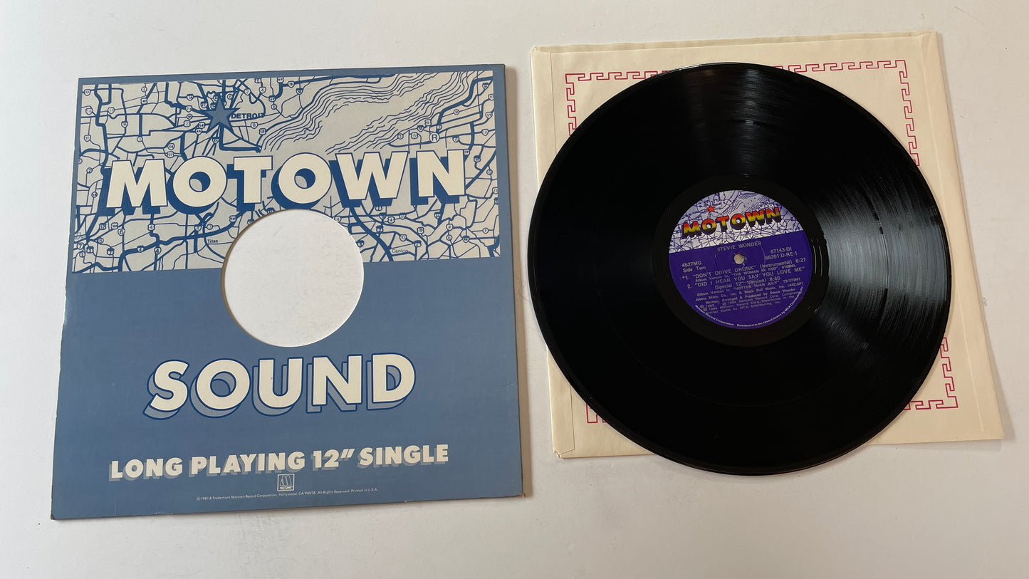 Stevie Wonder Don't Drive Drunk 12" Used Vinyl Single VG+\VG+
