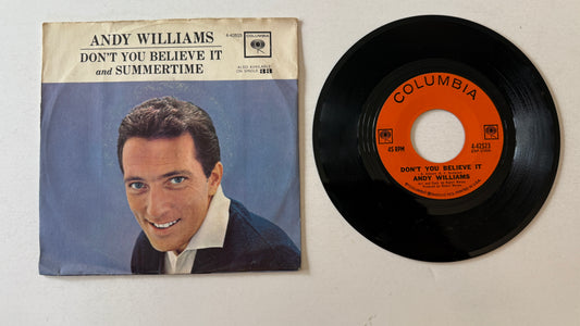 Andy Williams Don't You Believe It Used 45 RPM 7" Vinyl VG+\