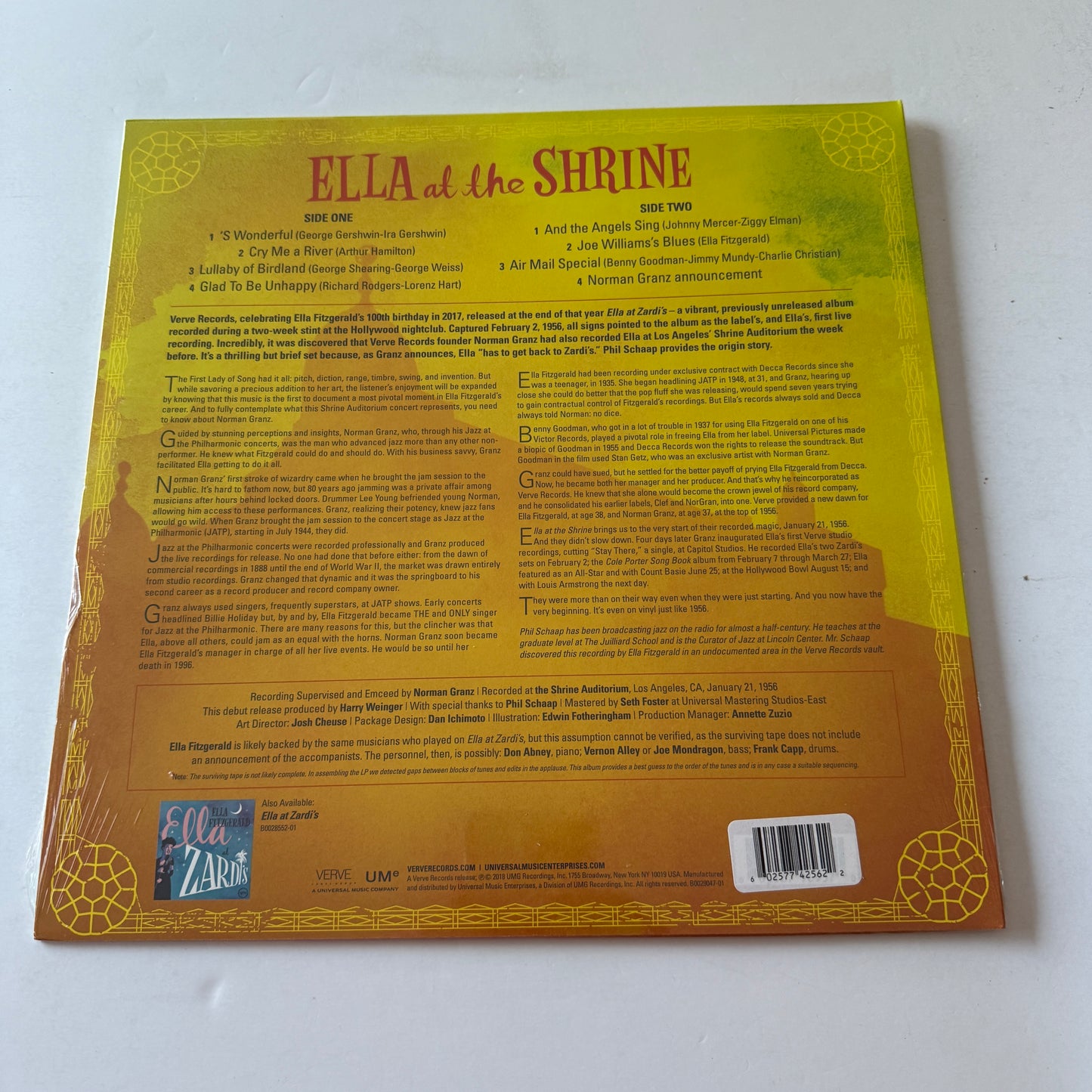 Ella Fitzgerald Ella At The Shrine 45 RPM New Vinyl LP M\M