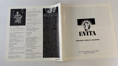 Andrew Lloyd Webber Evita: Premiere American Recording Used Vinyl 2LP VG+\VG