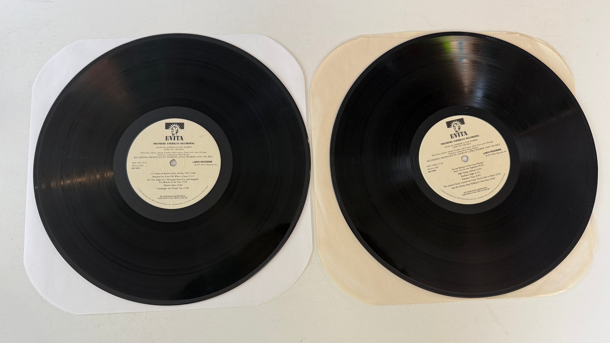 Andrew Lloyd Webber Evita: Premiere American Recording Used Vinyl 2LP VG+\VG