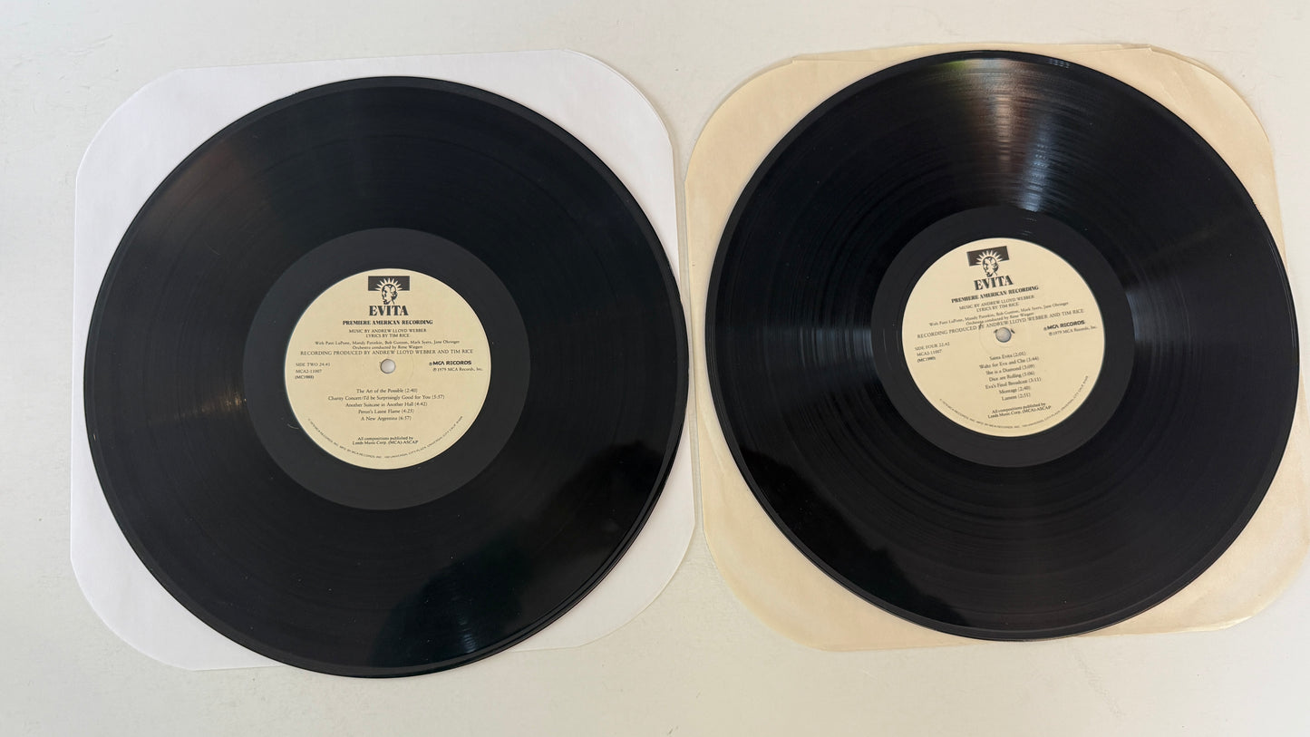 Andrew Lloyd Webber Evita: Premiere American Recording Used Vinyl 2LP VG+\VG