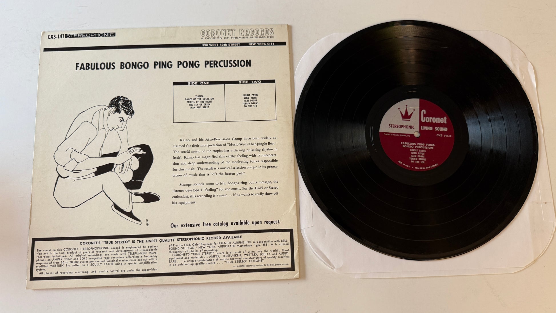 Kaino And His Afro-Percussion Group Fabulous Ping Pong Bongo Percussion Used Vinyl LP VG+\VG+