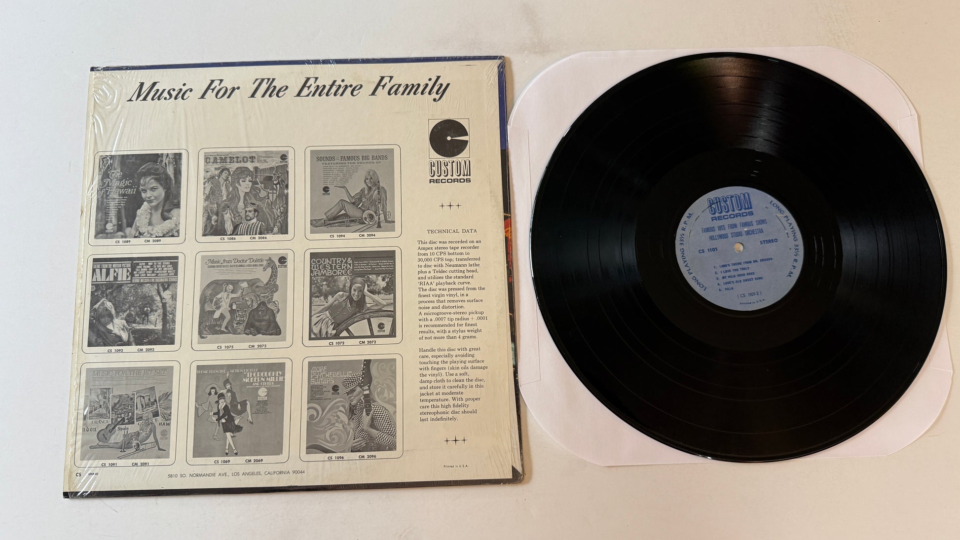 The Hollywood Studio Orchestra Famous Hits From Famous Shows Used Vinyl LP VG+\VG+