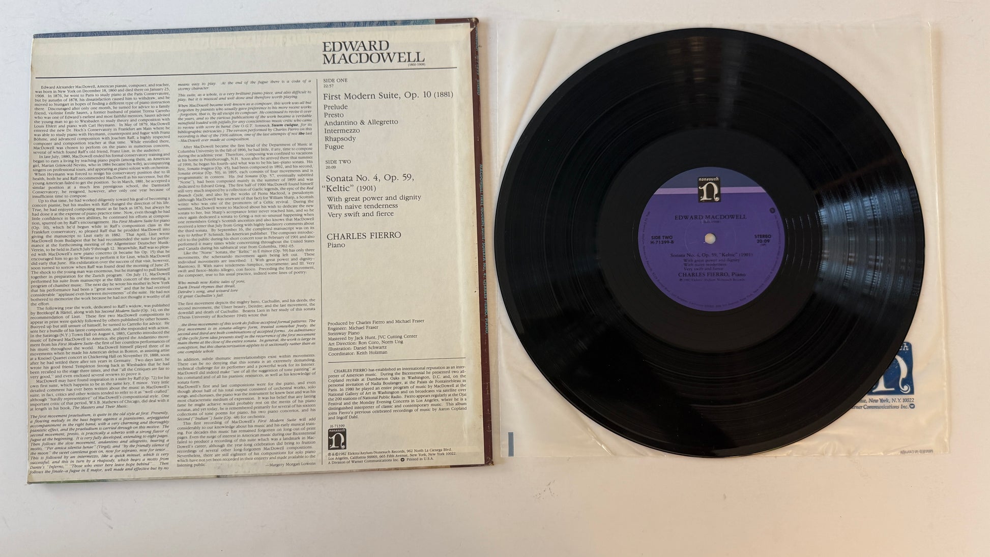 Edward MacDowell First Modern Suite / Sonata No. 4 Used Vinyl LP VG+\VG+