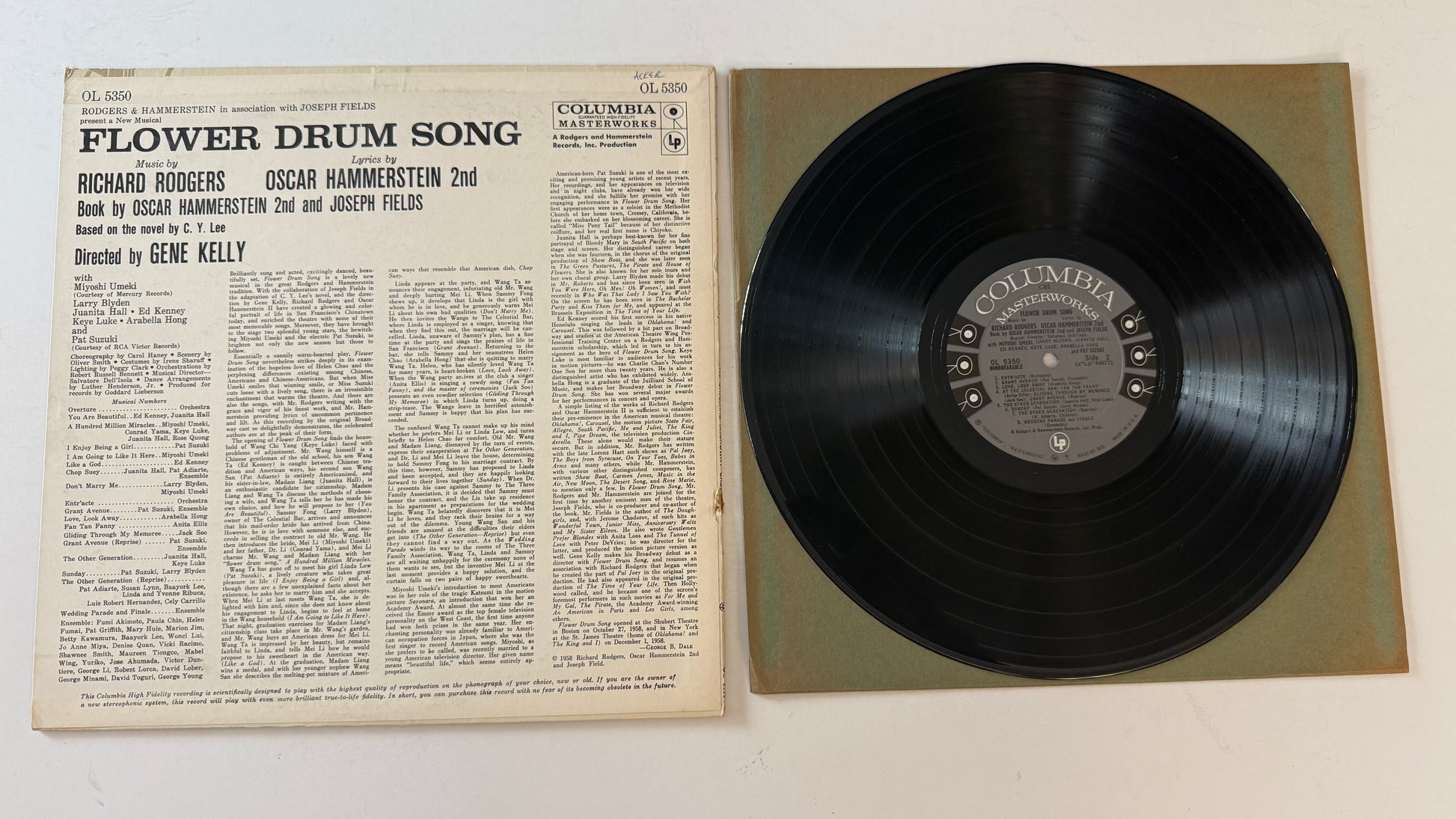 Rodgers & Hammerstein Flower Drum Song Used Vinyl LP VG+\VG