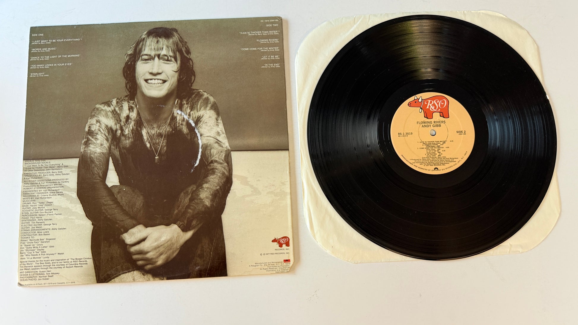 Andy Gibb Flowing Rivers Used Vinyl LP VG+\VG
