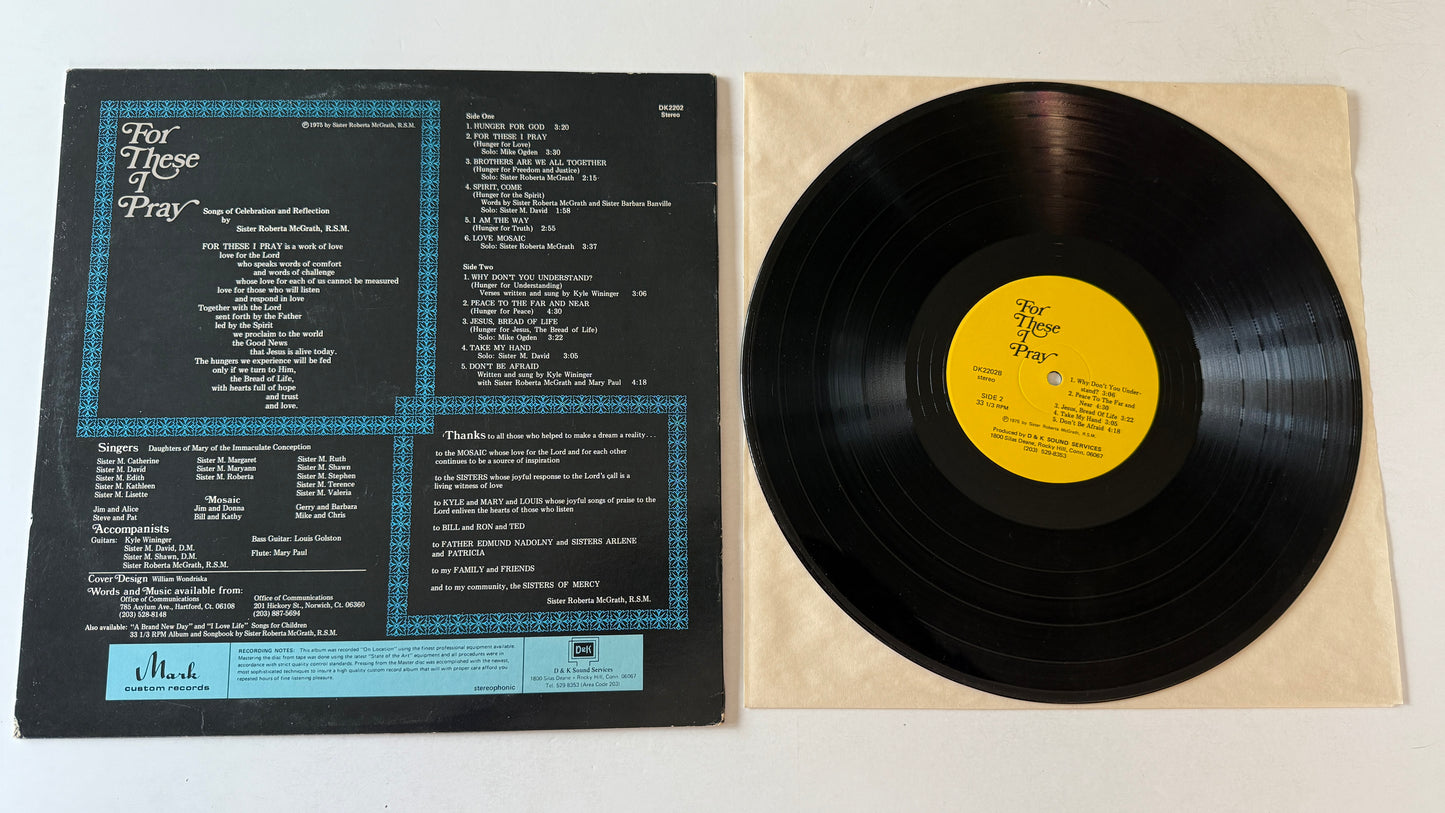 Sister Roberta McGrath, R.S.M. For These I Pray Used Vinyl LP VG\G+