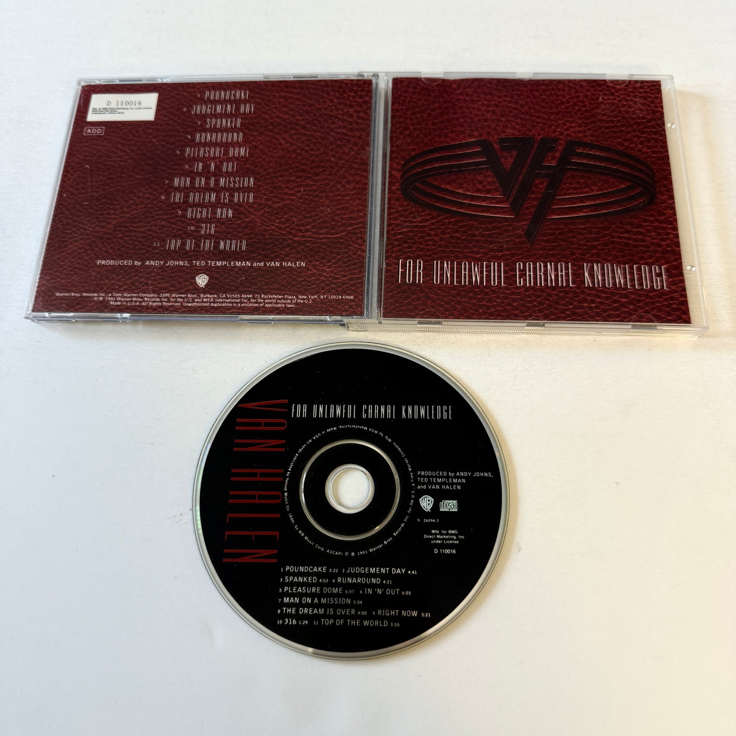 Van Halen For Unlawful Carnal Knowledge Used CD VG+\VG+
