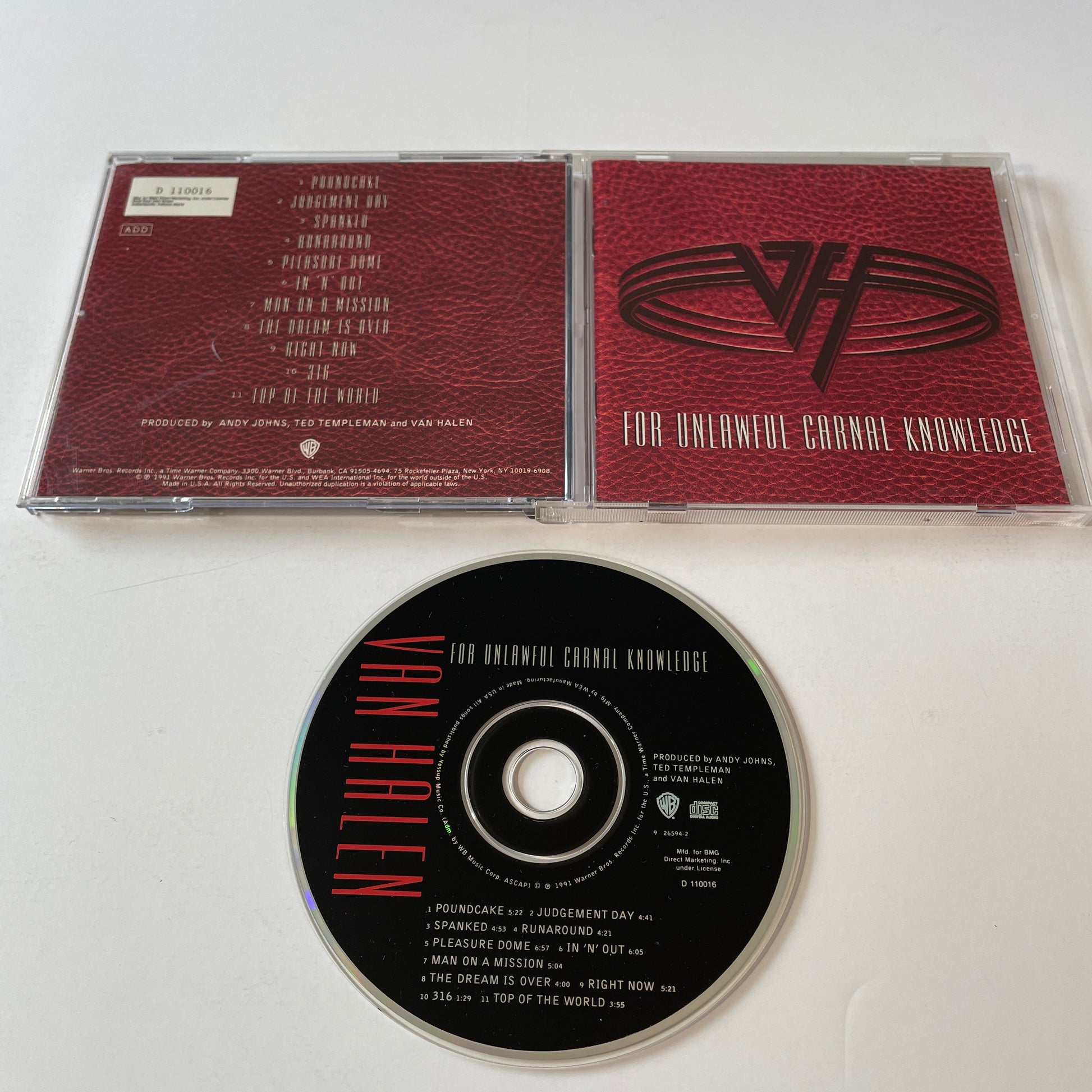 Van Halen For Unlawful Carnal Knowledge Used CD VG+\VG+