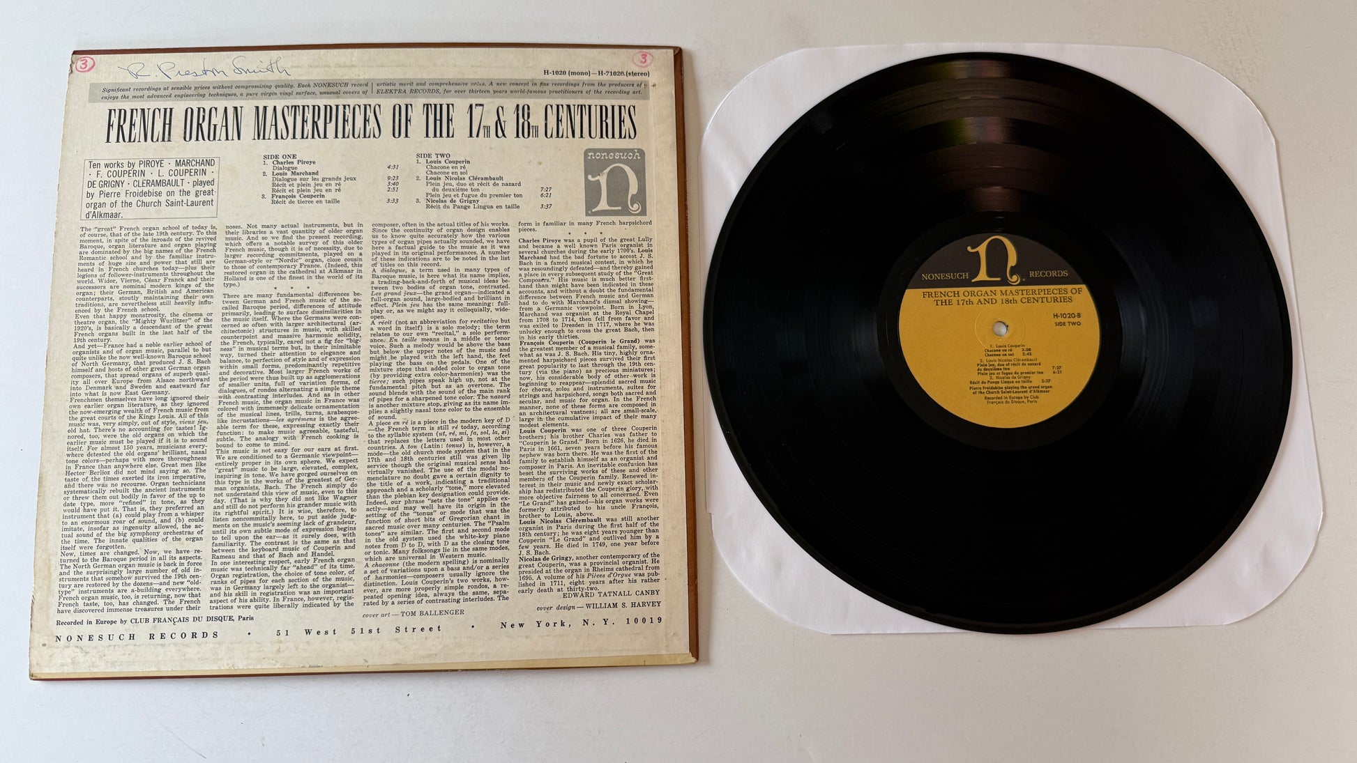 Pierre Froidebise French Organ Masterpieces Of The 17th And 18th Centuries Used Vinyl LP VG+\VG