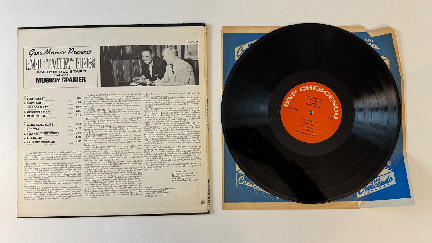 Earl Hines And His All-Stars Gene Norman Presents Earl "Fatha" Hines And His All Stars Featuring Muggsy Spanier Used Vinyl LP VG+\VG