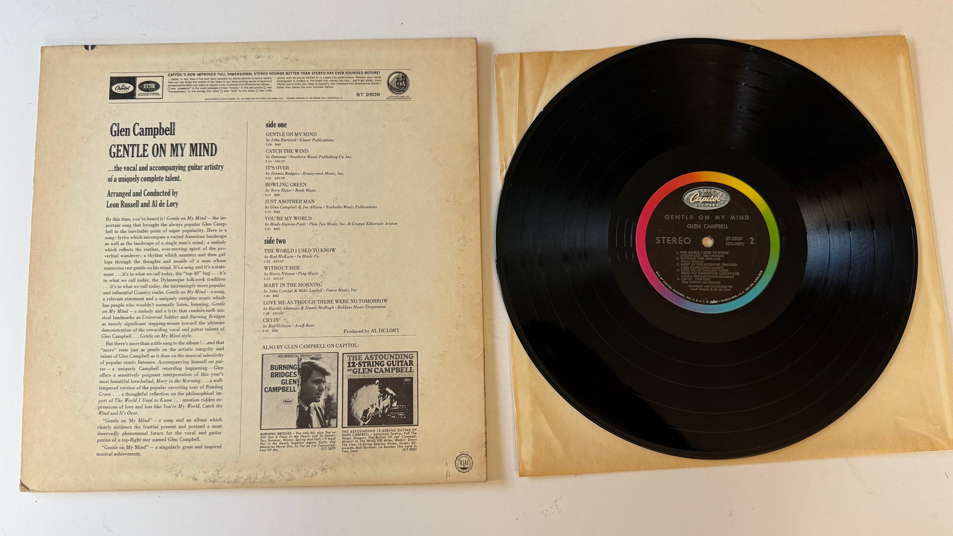 Glen Campbell Gentle On My Mind Used Vinyl LP VG+\VG+