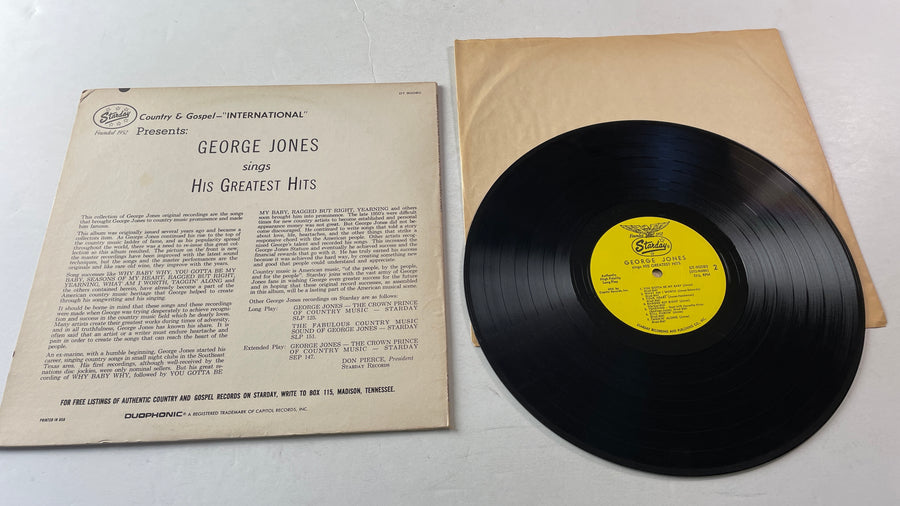 George Jones George Jones Sings His Greatest Hits Used Vinyl LP VG+\VG+