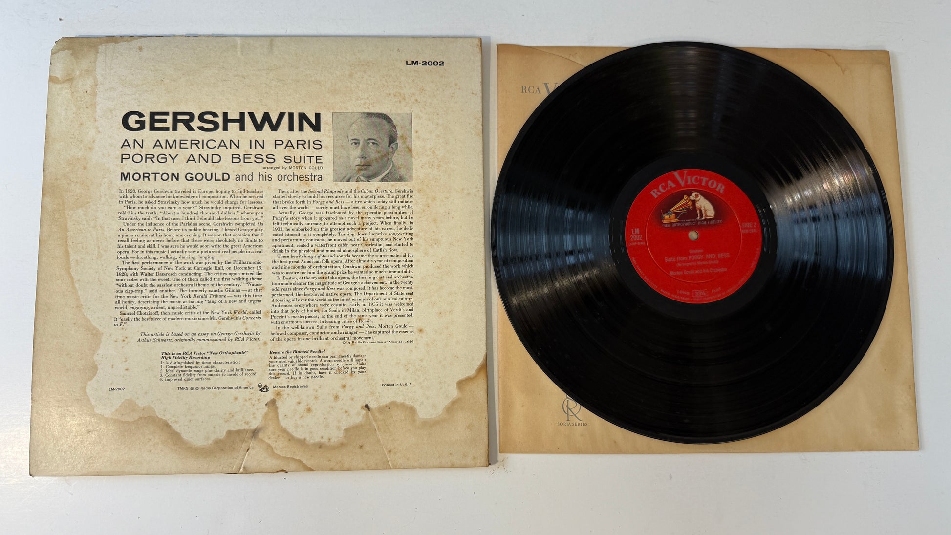 Morton Gould And His Orchestra Gershwin: An American In Paris, Porgy And Bess Suite Used Vinyl LP VG+\G+