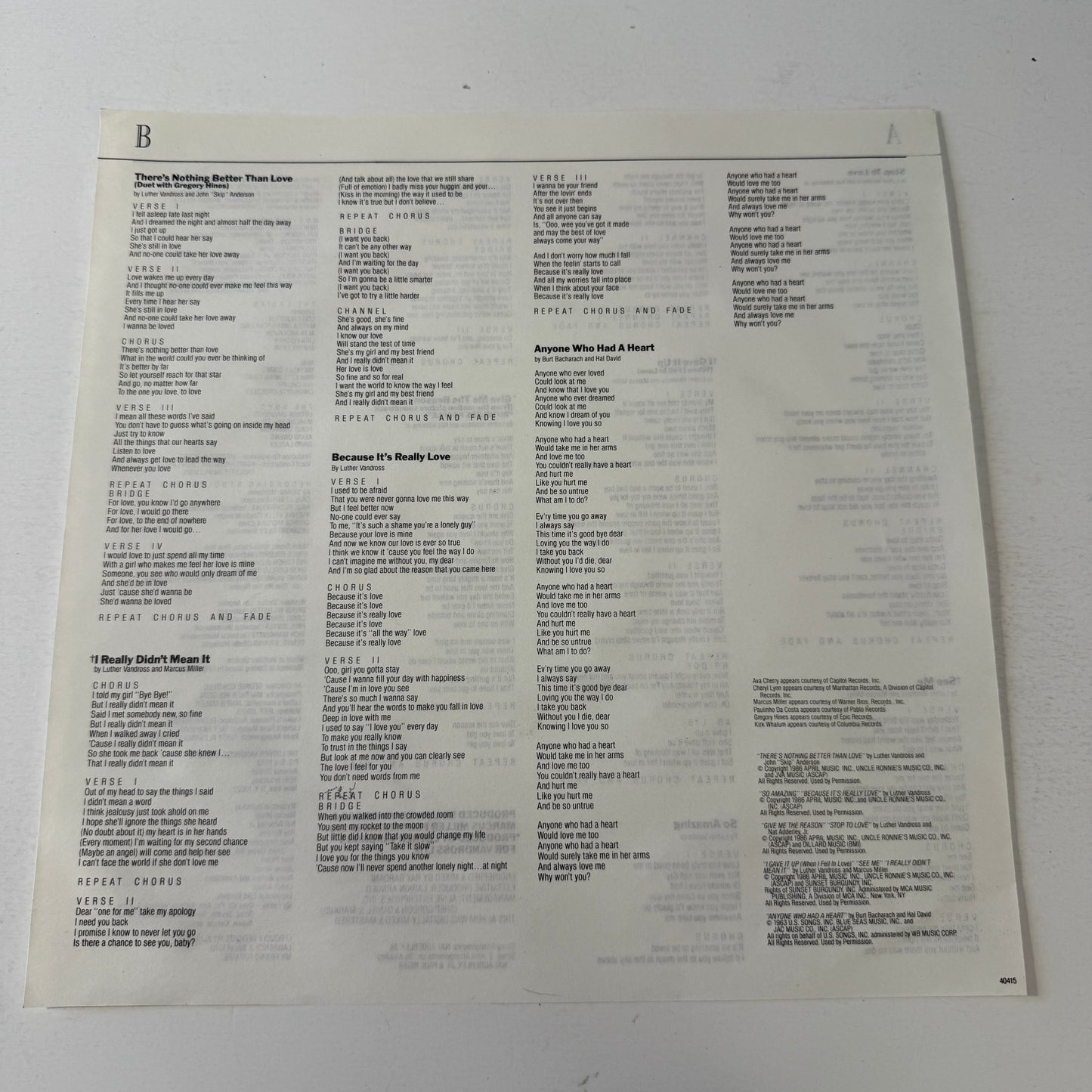 Luther Vandross Give Me The Reason Used Vinyl LP VG\VG