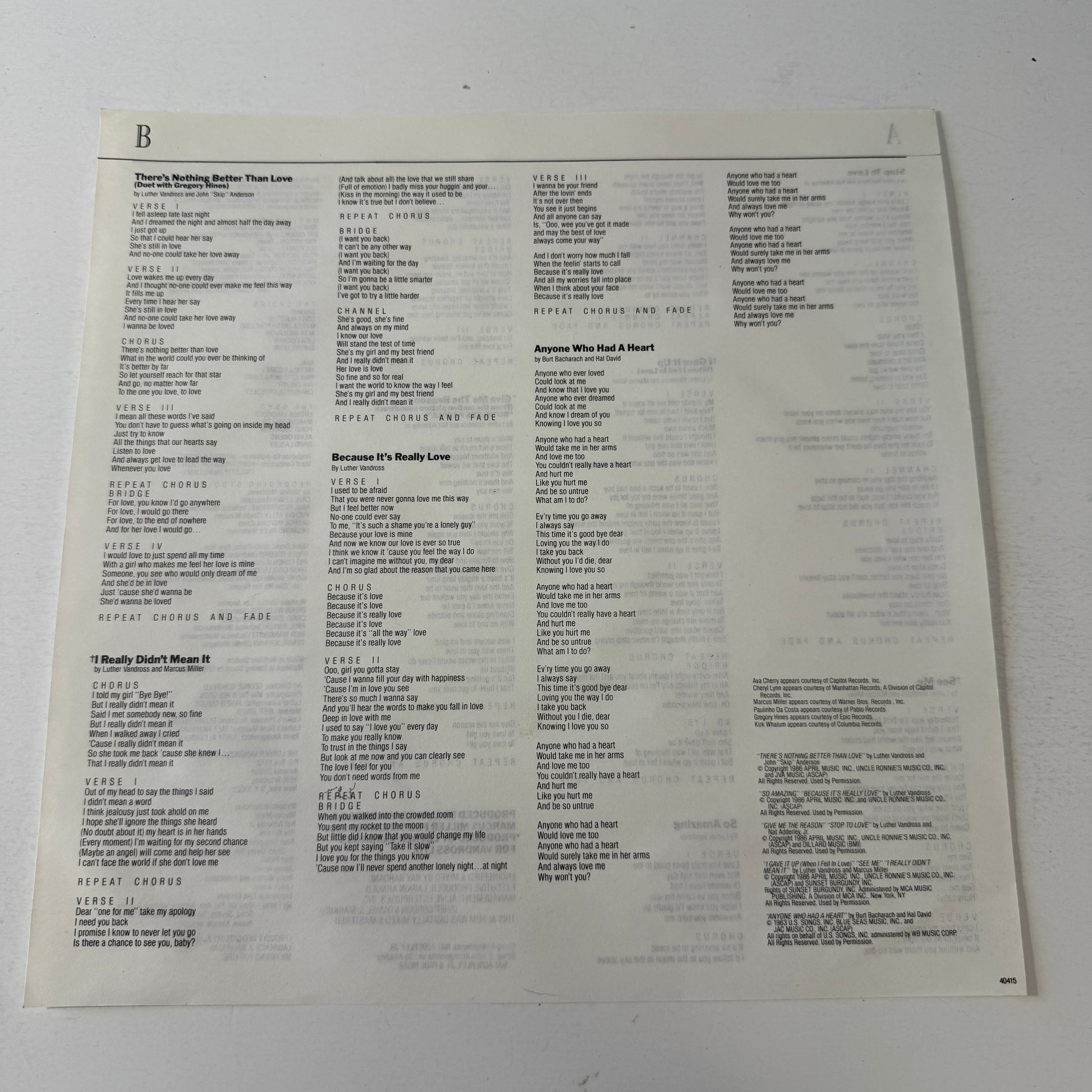 Luther Vandross Give Me The Reason Used Vinyl LP VG\VG