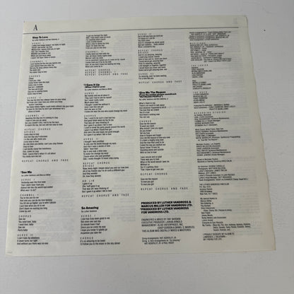 Luther Vandross Give Me The Reason Used Vinyl LP VG\VG