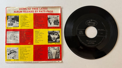 Patti Page Go On Home / Too Late To Cry Used 45 RPM 7" Vinyl VG+\