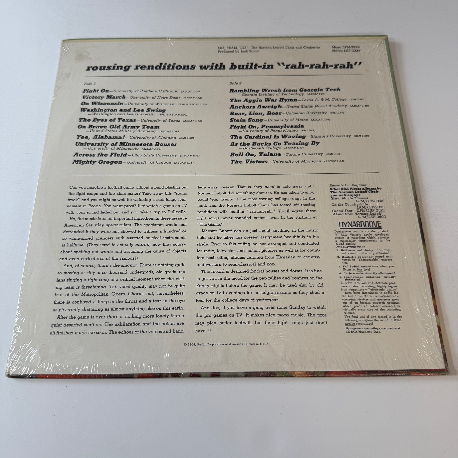 Norman Luboff Choir Go! Team, Go! New Vinyl LP M\VG+