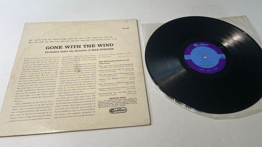 Max Steiner Gone With The Wind - Orchestra Under The Direction Of Max Steiner Used Vinyl LP VG+\VG+