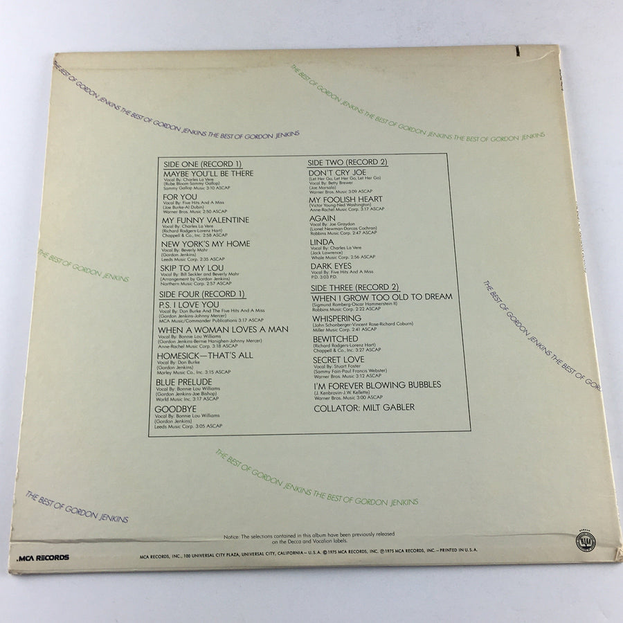 Gordon Jenkins ‎ The Best Of Gordon Jenkins Used Vinyl 2LP VG+\VG+