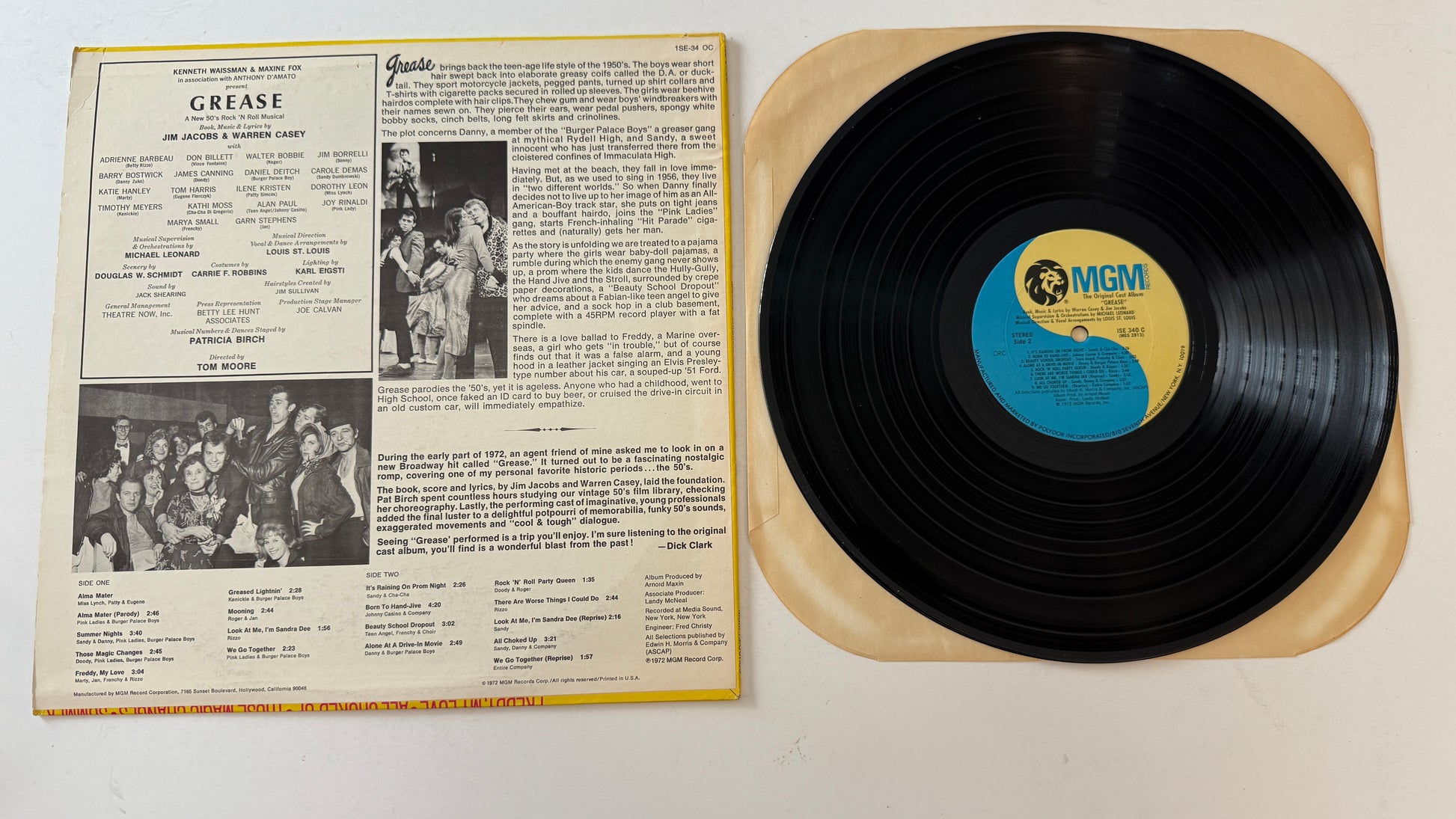 Various Grease - The Original Broadway Cast Album Used Vinyl LP VG+\VG+