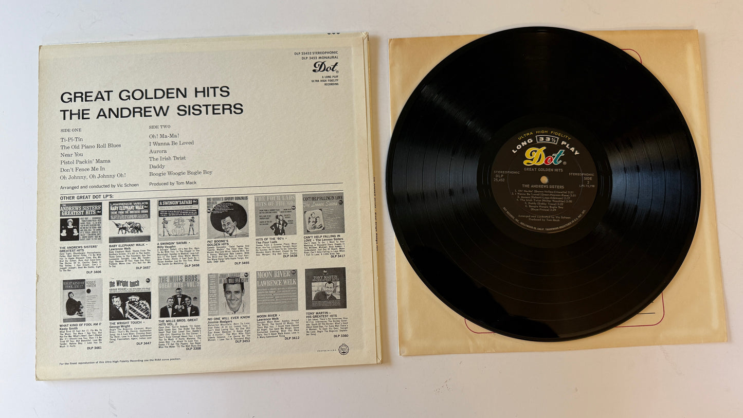 The Andrews Sisters Great Golden Hits Used Vinyl LP VG+\VG+