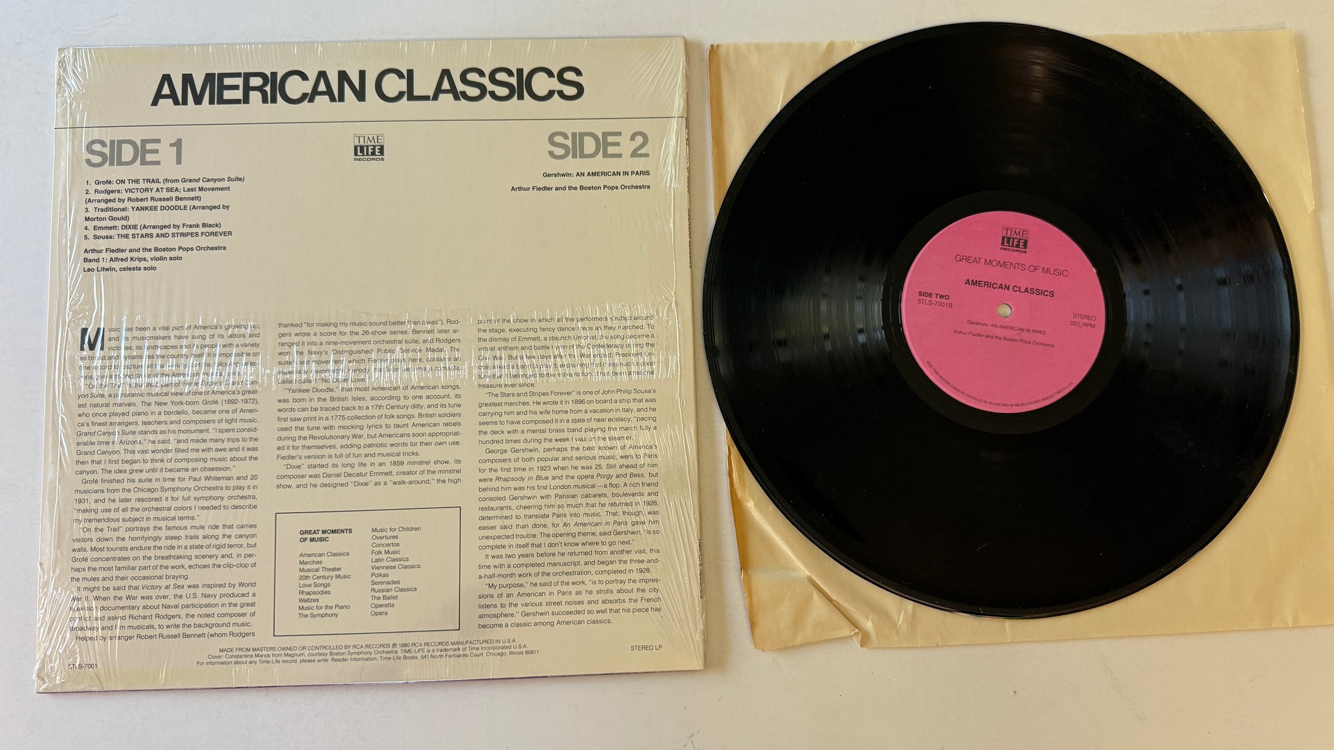 Arthur Fiedler Great Moments Of Music: American Classics Used Vinyl LP VG+\VG+