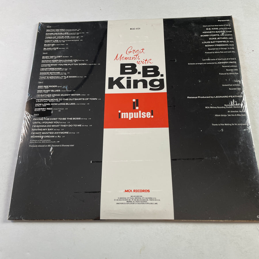 B.B. King Great Moments With B.B. King New Vinyl 2LP M\NM