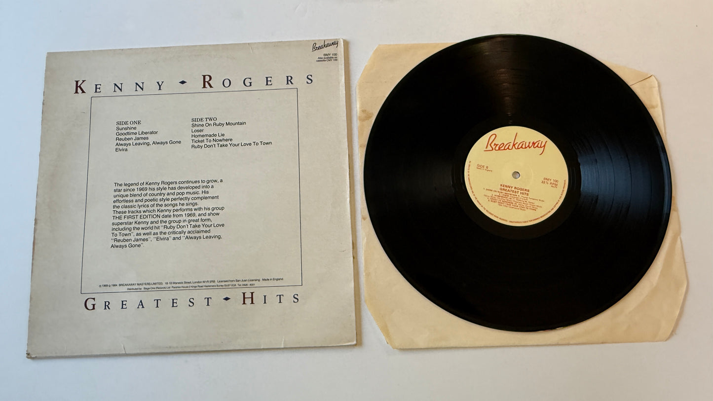 Kenny Rogers Greatest Hits Used Vinyl LP VG+\VG