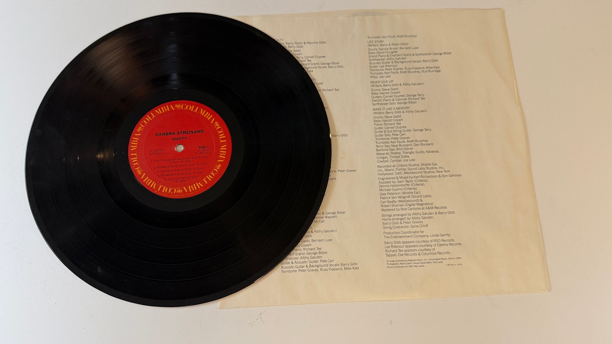Barbra Streisand Guilty Used Vinyl LP VG\VG+