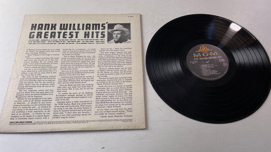 Hank Williams Hank Williams' Greatest Hits Used Vinyl LP VG+\VG+