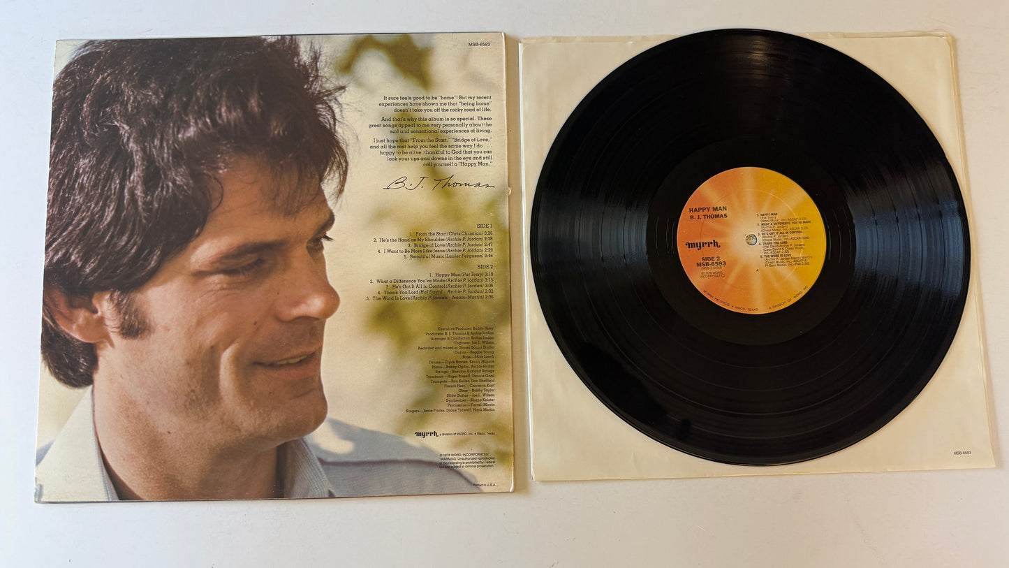 B.J. Thomas Happy Man Used Vinyl LP VG+\VG