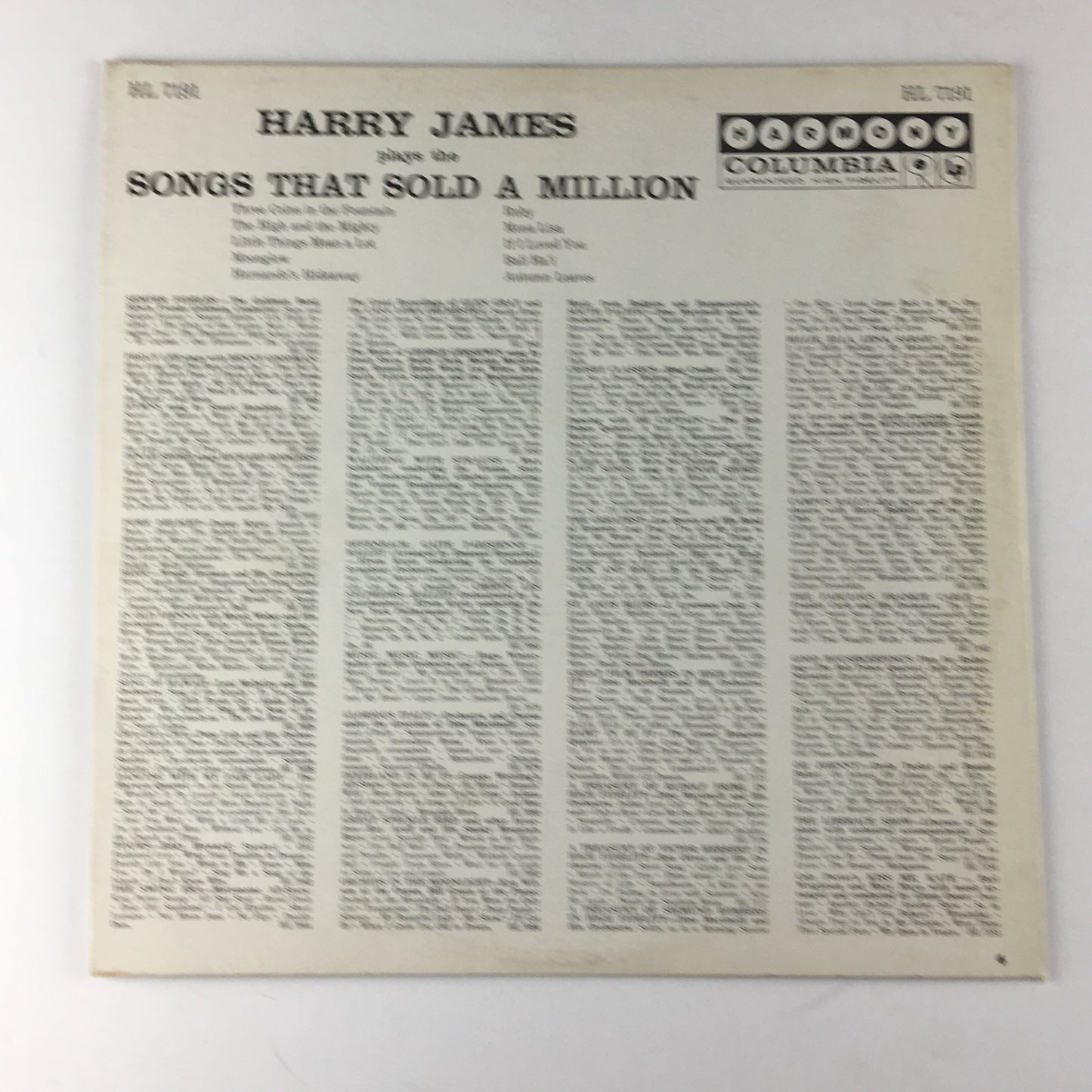 Harry James Plays Songs That Sold A Million Orig Press Used Vinyl LP VG+\VG+