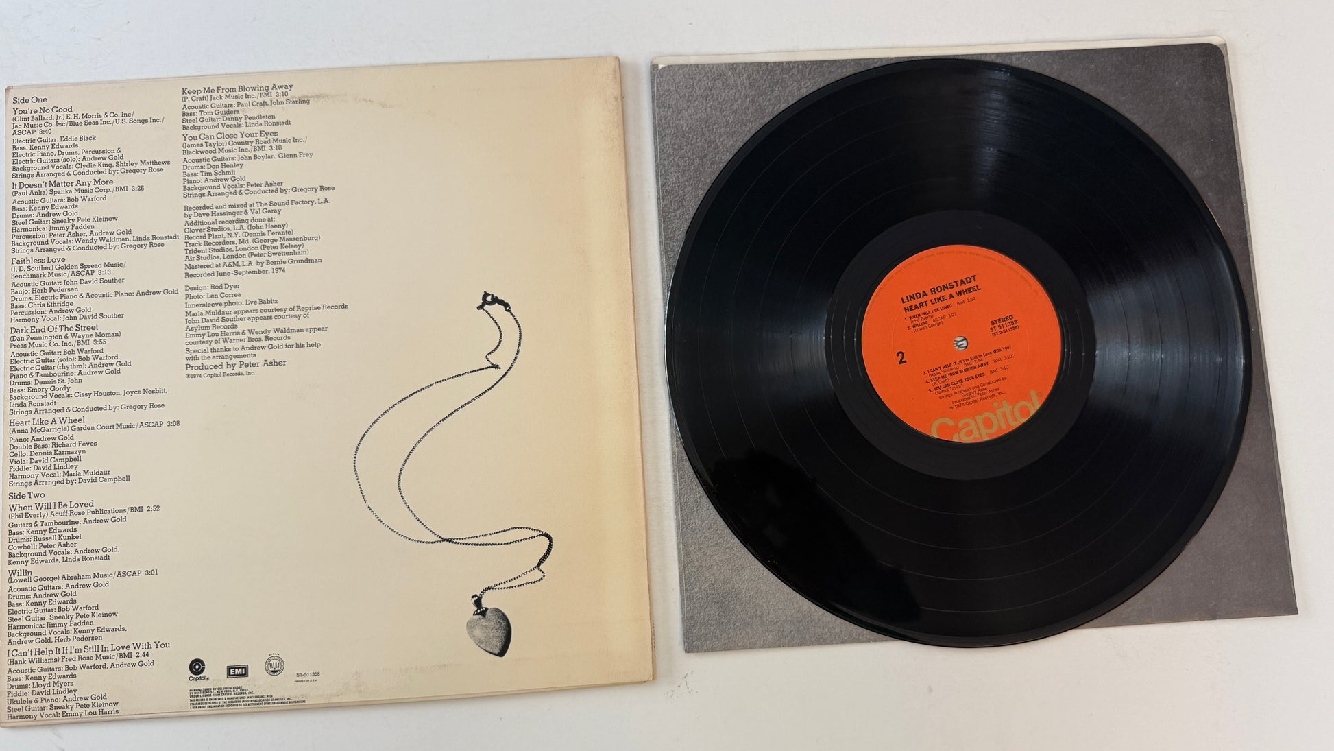 Linda Ronstadt Heart Like A Wheel Used Vinyl LP VG+\VG+