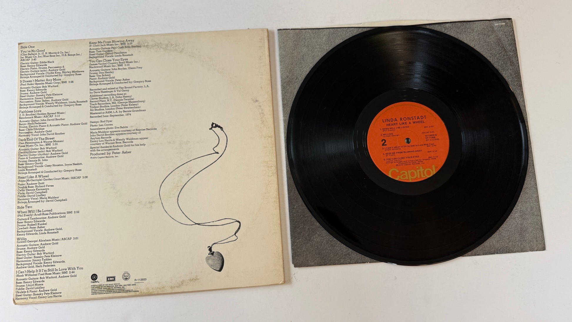 Linda Ronstadt Heart Like A Wheel Used Vinyl LP VG+\VG