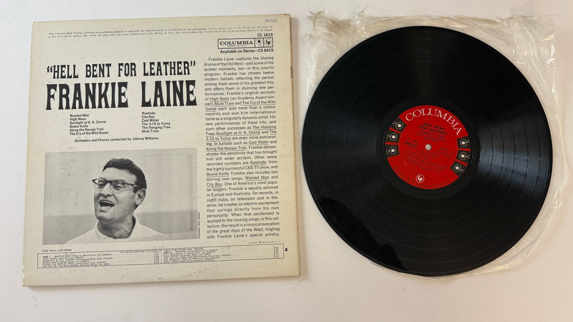 Frankie Laine Hell Bent For Leather! Used Vinyl LP VG+\VG