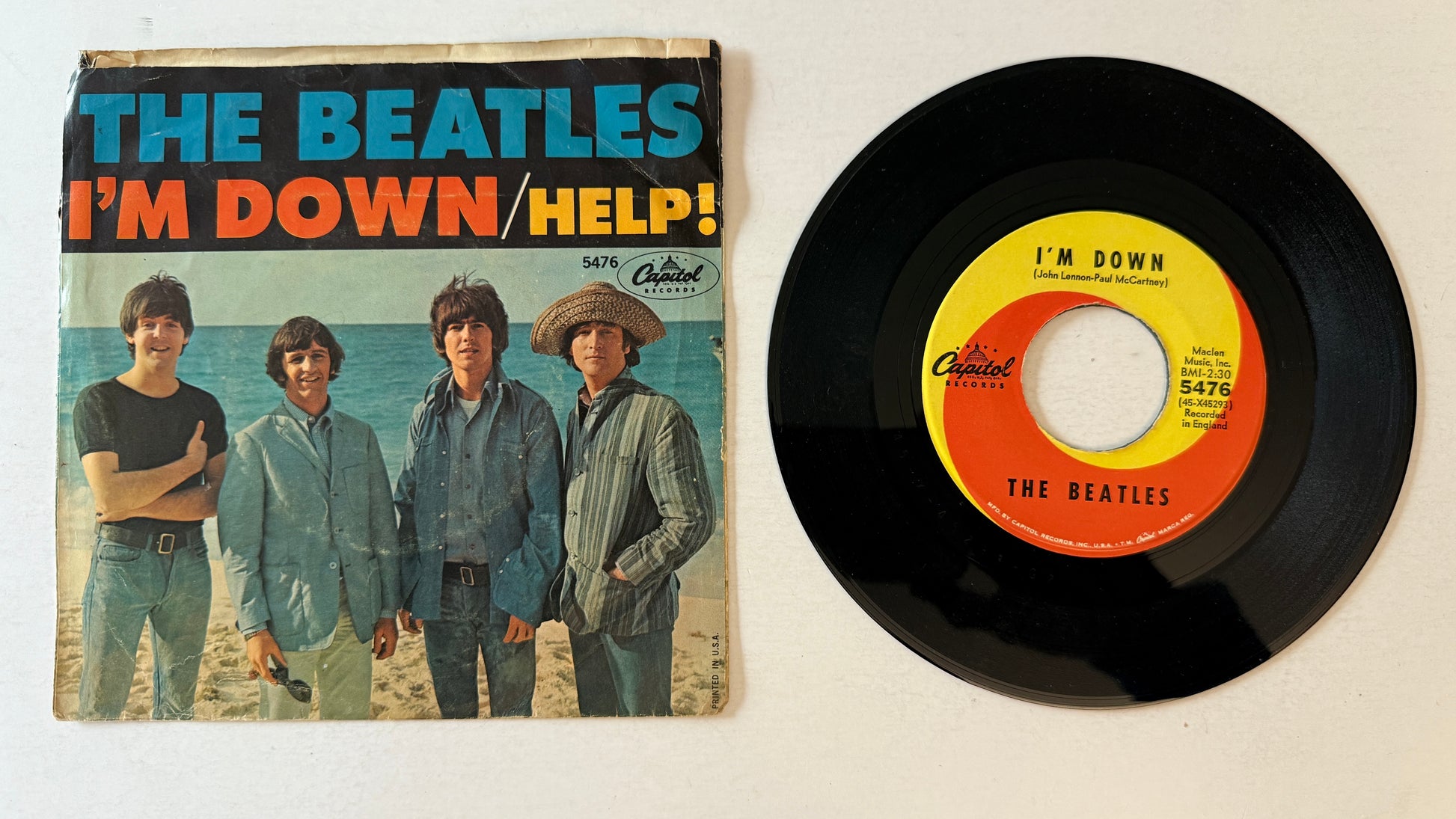 The Beatles Help! / I’m Down Used 45 RPM 7" Vinyl VG+\
