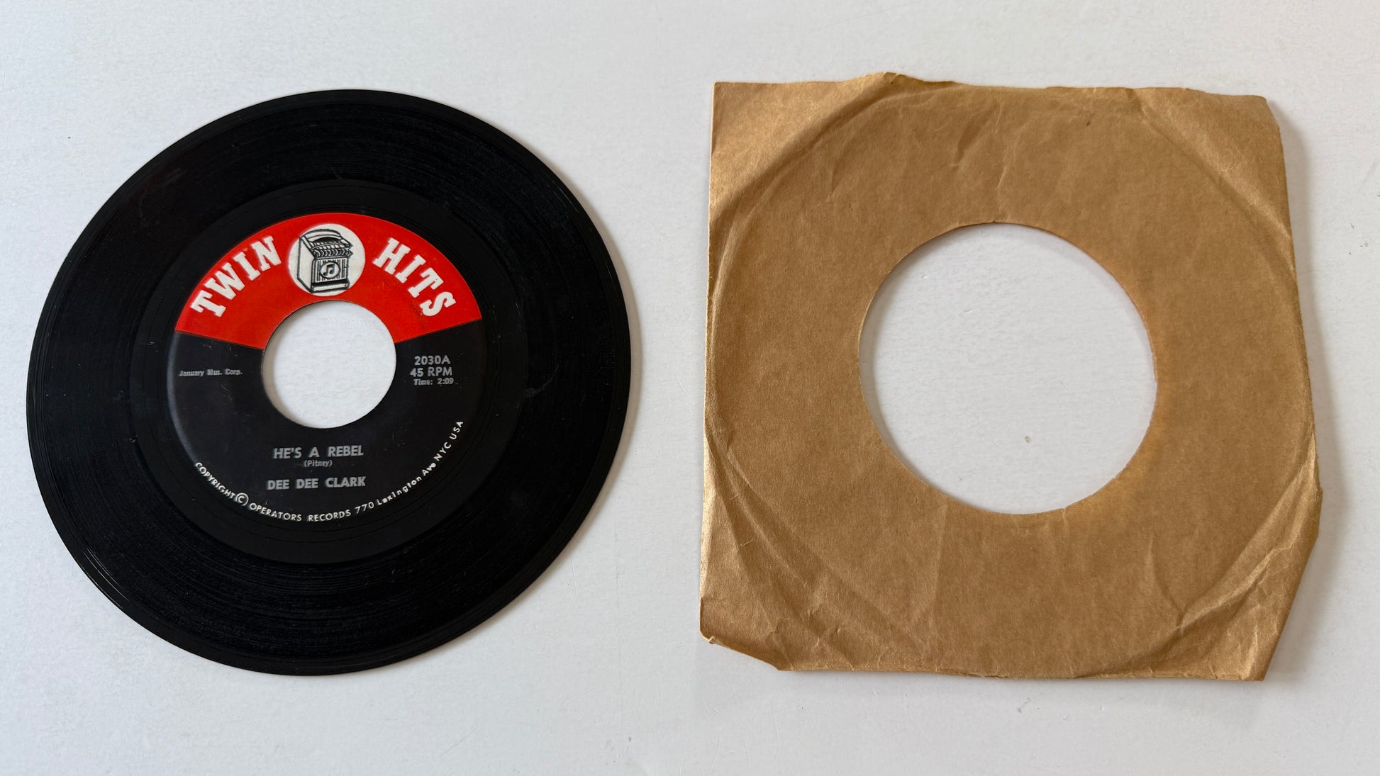 Dee Dee Clark He's A Rebel Used 45 RPM 7" Vinyl VG+\VG