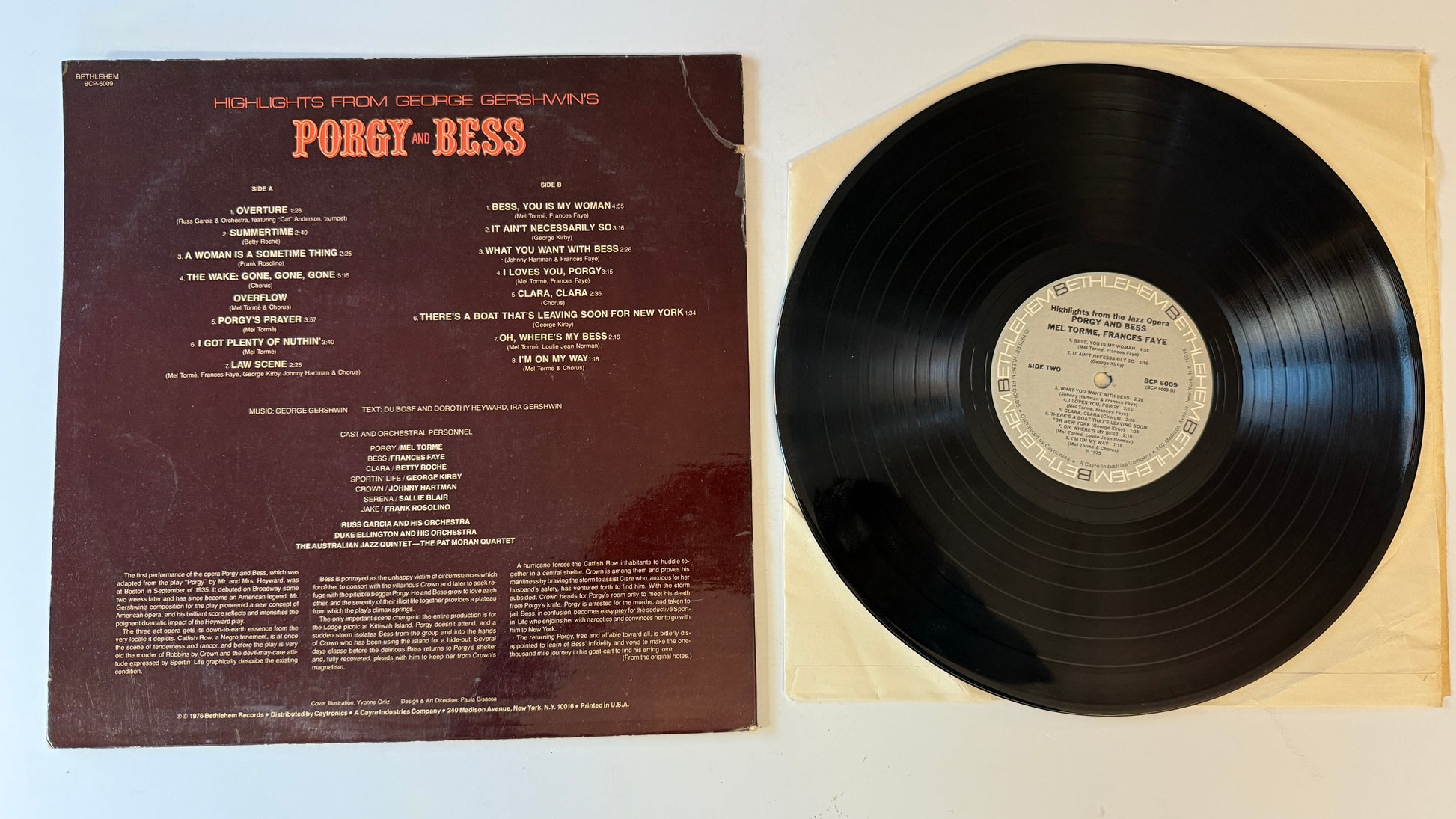 Mel Tormé Highlights From George Gershwin's "Porgy And Bess" Used Vinyl LP VG+\G+