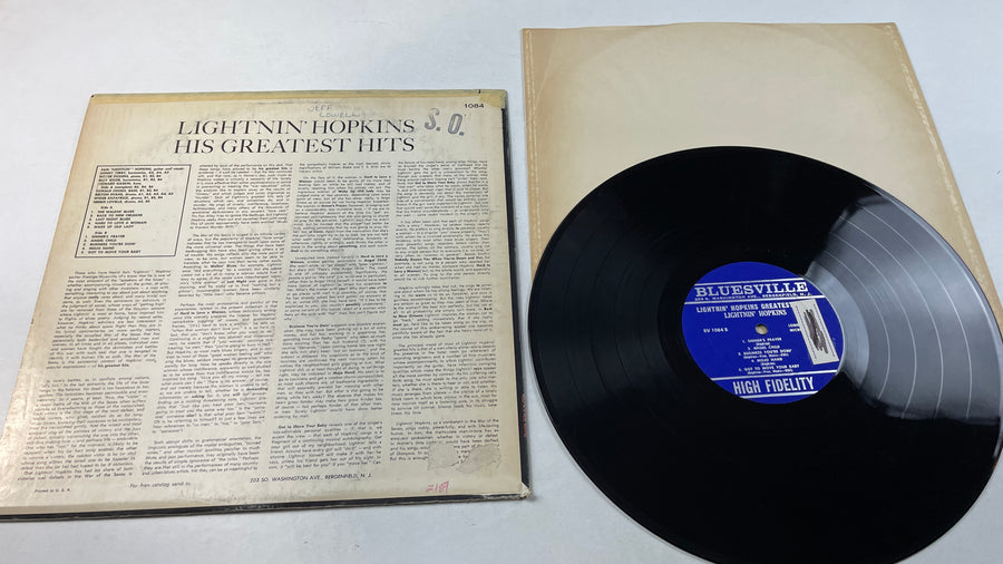 Lightnin' Hopkins His Greatest Hits Used Vinyl LP VG+\G+