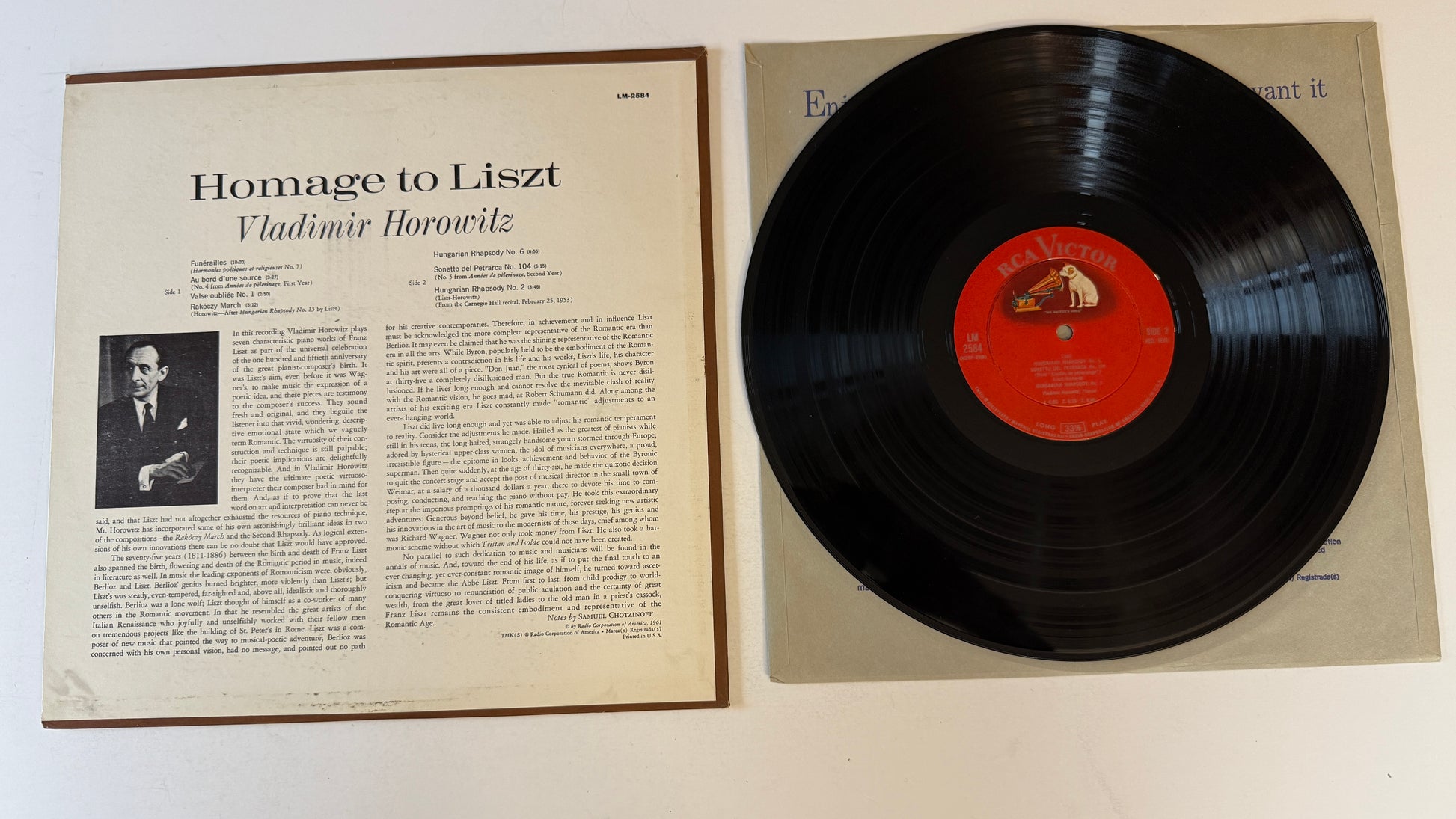 Vladimir Horowitz Homage To Liszt Used Vinyl LP VG\VG