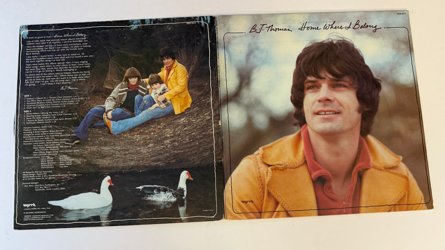 B.J. Thomas Home Where I Belong Used Vinyl LP VG+\VG+